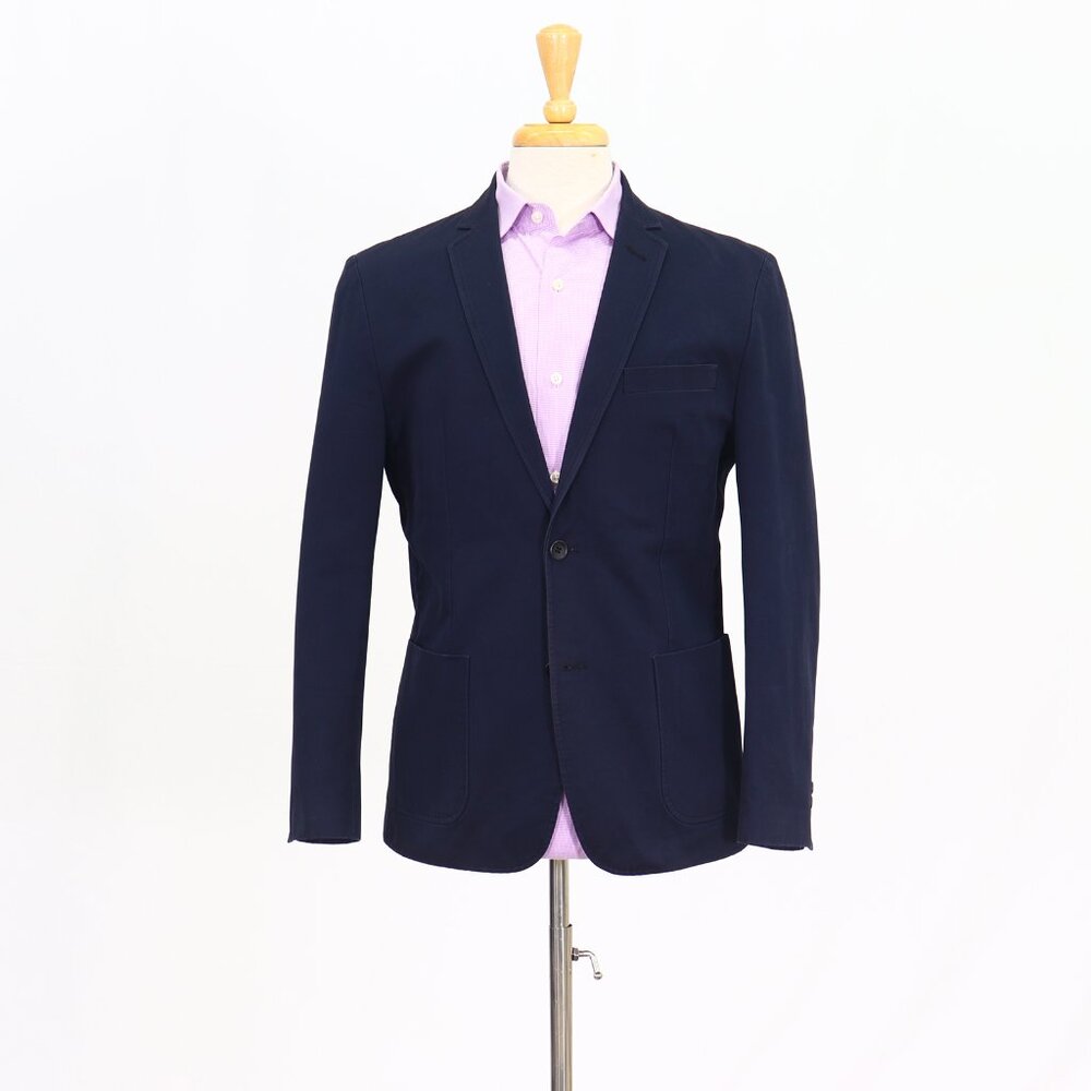 Combatant Gentlemen 40R Navy Blazer Sport Coat Jacket 2-Button Solid T487